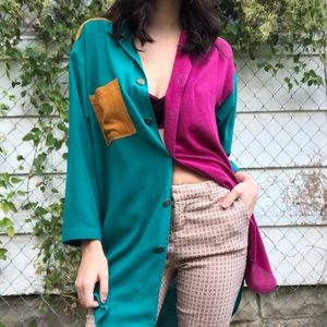 Vtg Style Color Block Button Down Tunic-Dress ✨